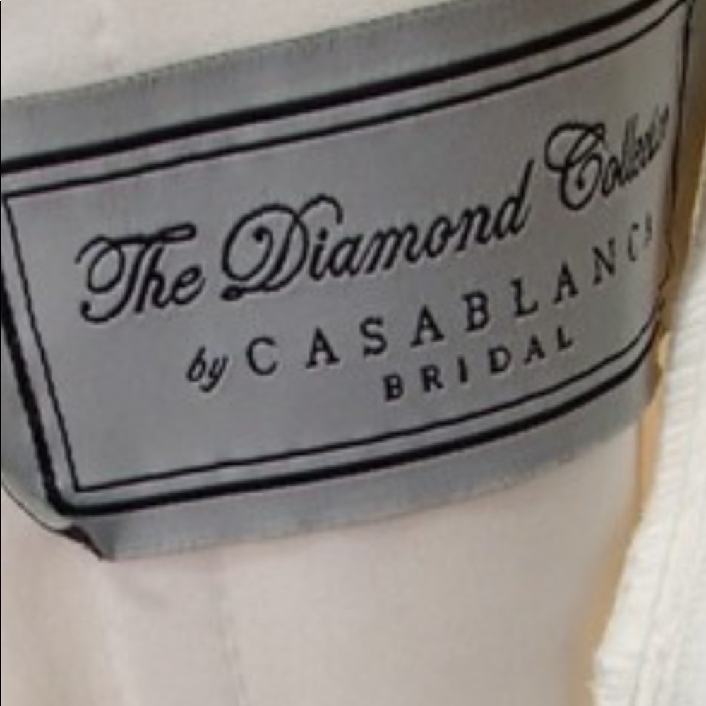Casablanca The Diamond Collection White Wedding Gown With Train NWT - Picture 14 of 17